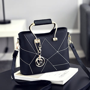 Women Messenger Bag Geometric Design Female Handbag Luxury Quality Lady PU Leather Shoulder Bags Famous Designer Bags Freya Safi