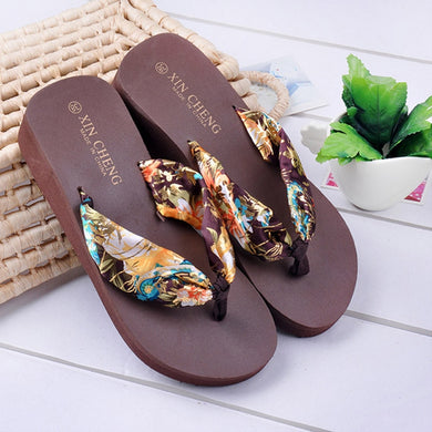 Women Solid Rubber Indoor Platform Adult Flip Flops