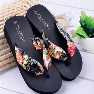 Women Solid Rubber Indoor Platform Adult Flip Flops