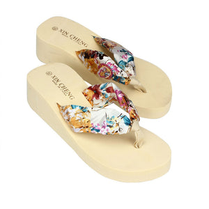 Women Solid Rubber Indoor Platform Adult Flip Flops