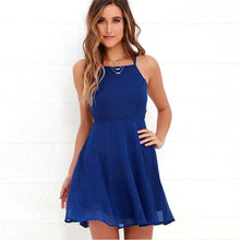 Load image into Gallery viewer, Women Summer Polyester Regular Solid Sleeveless Dress