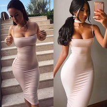 Load image into Gallery viewer, Women Vintage Solid Sleeveless Natural Regular Summer Dress
