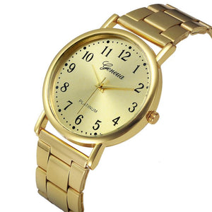 Women's Crystal watch with Stainless Steel Analog Quartz Glass