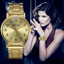 Load image into Gallery viewer, Women&#39;s Crystal watch with Stainless Steel Analog Quartz Glass