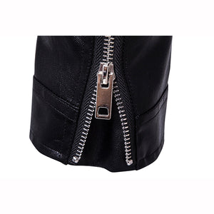 Oblique Zipper Punk PU Leather PU Leather Jacket Slim Fit Halley Motor Jacket for Men
