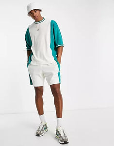 Men's Leisure Casual Style Japanese Loose Color Matching Tide Brand Men's Bottoming Shirt T-shirt