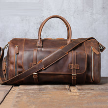 Load image into Gallery viewer, Men&#39;s Retro Genuine Leather Super Large Capacity First Layer Cowhide Leather Hand Luggage Bag