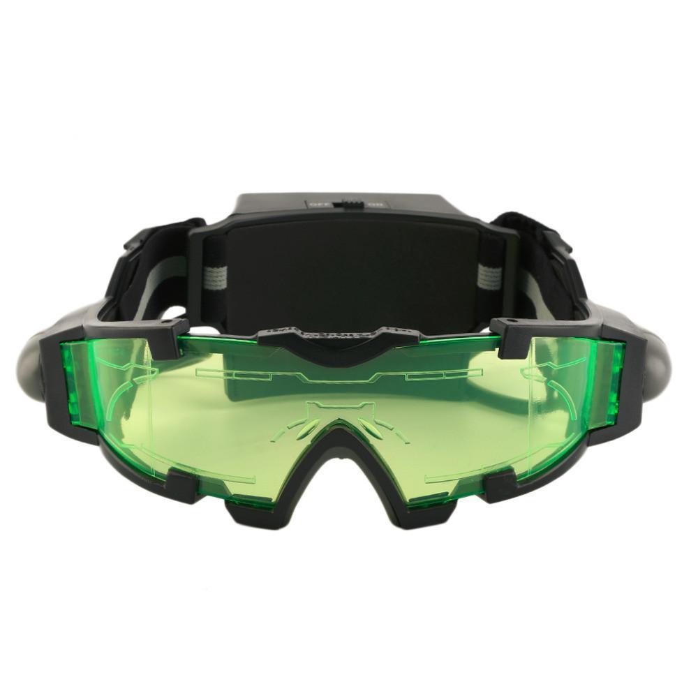 Adjustable Night Vision Goggles with Flip-out Lights Green Lens