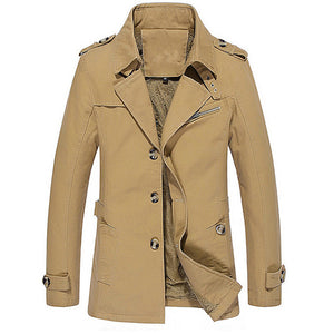 Winter Velvet Plus Thick Warm Military Style Outdoor Jacket Slim Fit Men Parkas Coat
