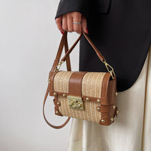 Load image into Gallery viewer, Mini Rivet Straw Crossbody Bags For Women 2022 Summer Trendy Designer Lady Travel Beach Purses And Handbags Female Shoulder Bag