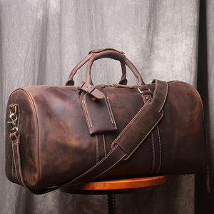Retro Men's Hand Luggage Bag European And American Crazy Horse Leather