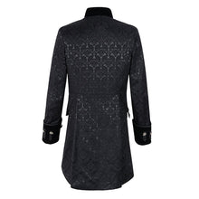 Load image into Gallery viewer, Mens Jacquard Mid-long Stand Collar Autumn Trench Coat
