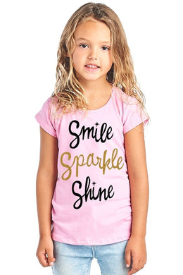 Gold Glitter Smile Sparkle Shine Design Round