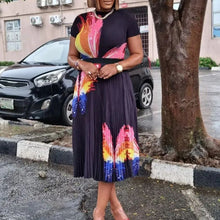 Load image into Gallery viewer, Women&#39;s Printed Pleated High Waist Skirt
