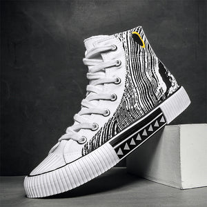 Mens College Style High Top Canvas Shoes