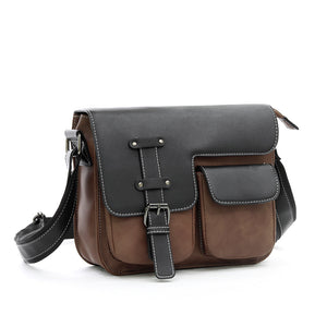 Leather Shoulder Multi Pocket Business Small Shoulder Bag Messenger Casual Retro