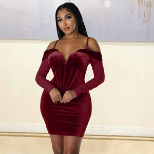 Autumn And Winter Women's Fashion Sexy Tight Mesh Long-sleeved Dress