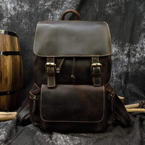 Camping Genuine Leather Thick Backpack