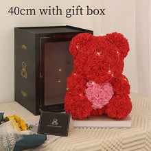 Load image into Gallery viewer, Valentine&#39;s Day Gift Rose Bear Eternal Flower Rose Teddy Bear PE Foam Bear 25cm Valentines Day