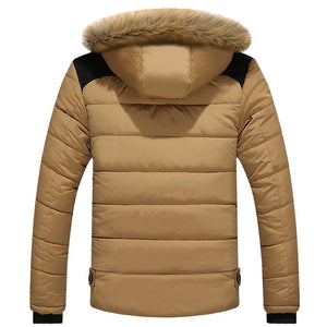 Mens Thick Winter Hooded Big Size Stand Collar Jacket