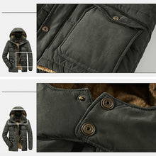 Load image into Gallery viewer, Mens Thick Multi Pockets Windproof Detachable Hooded Jacket