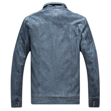 Load image into Gallery viewer, Mens Winter Velvet Plus Thick Warm Stylish Motor Yellow Faux Washed Leather Jackets 