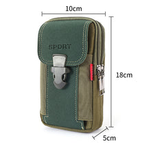 Load image into Gallery viewer, Men&#39;s 6.5 Inch Multifunctional Vertical Canvas Mobile Phone Waist Bag