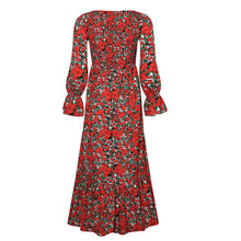 Load image into Gallery viewer, Autumn Printed Polka Dot Smocking Long Sleeve Dress Long Dress