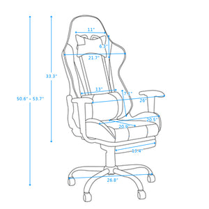 Swivel Chair Racing Gaming Chair Office Chair with Footrest Tier