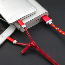 Load image into Gallery viewer, Dual-connector Zipper Charging Cable