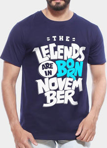 Legends Are Born In November - Half Sleeve T shirt