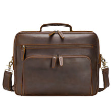 Load image into Gallery viewer, Vintage Crazy Horse Leather Men&#39;s Briefcase Laptop Bag