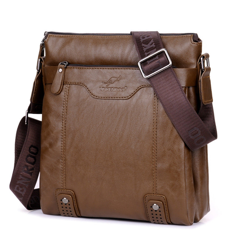 One Shoulder Men's Leather Bag Crossbody Business Briefcase