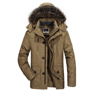Winter Velvet Plus Thick Warm Windproof Waterproof Hooded Outdoor Jacket Parka