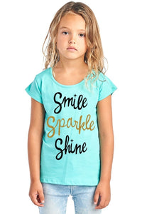 Gold Glitter Smile Sparkle Shine Design Round