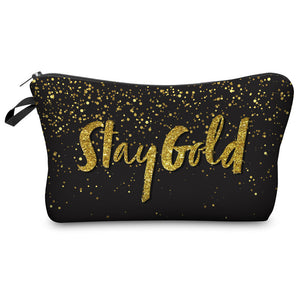 3d Digital Printing Shiny Letter Cosmetic Bag Wash Bag Women