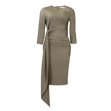 Load image into Gallery viewer, New Solid Color OL Temperament Commuter Pleated Straps Even Europe And The United States Dresses