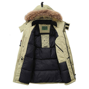 Winter Thick Warm Mid-long Length White Duck Down Parka
