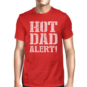 Hot Dad Alert Men's Red Short Sleeve Top Unique