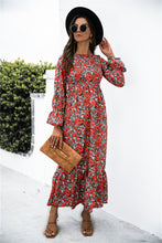 Load image into Gallery viewer, Autumn Printed Polka Dot Smocking Long Sleeve Dress Long Dress