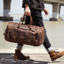 Load image into Gallery viewer, Men&#39;s Retro Genuine Leather Super Large Capacity First Layer Cowhide Leather Hand Luggage Bag