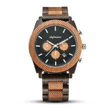 Load image into Gallery viewer, Mens Six Hand Chronograph Calendar Sports Wood Casual Watch
