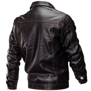 Fleece Warm Thick Winter Faux Leather PU Motorcycle Jacket