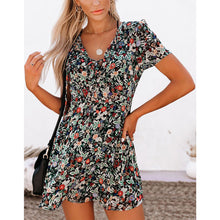 Load image into Gallery viewer, Women&#39;s Short Sleeve V-Neck Floral Dress