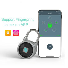 Load image into Gallery viewer, fingerimpression
 Smart Keyless Lock water resistant
 APP Button Password Unlock anti-fraud
 Padlock Door Lock