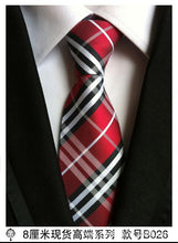 Load image into Gallery viewer, hot 100% silk plaid ties for men shirt wedding cravate pour homme jacquard woven necktie Party  gravata Business tie Formal lot