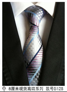 hot 100% silk plaid ties for men shirt wedding cravate pour homme jacquard woven necktie Party  gravata Business tie Formal lot