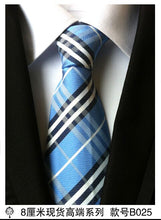 Load image into Gallery viewer, hot 100% silk plaid ties for men shirt wedding cravate pour homme jacquard woven necktie Party  gravata Business tie Formal lot