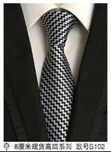 Load image into Gallery viewer, hot 100% silk plaid ties for men shirt wedding cravate pour homme jacquard woven necktie Party  gravata Business tie Formal lot