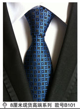 Load image into Gallery viewer, hot 100% silk plaid ties for men shirt wedding cravate pour homme jacquard woven necktie Party  gravata Business tie Formal lot
